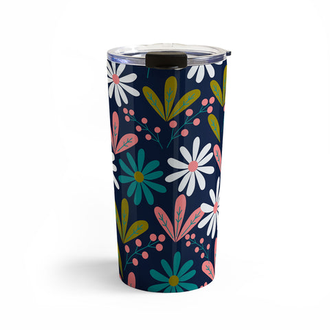 CocoDes Daisies at Midnight Travel Mug