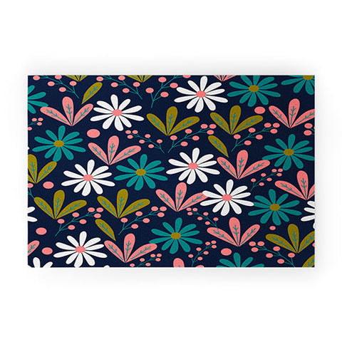 CocoDes Daisies at Midnight Welcome Mat