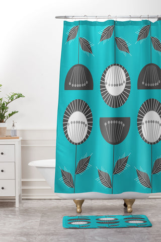 CocoDes Deco Flowers Shower Curtain And Mat