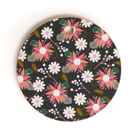 CocoDes Floral Fantasy at Night Cutting Board Round