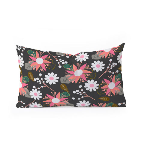 CocoDes Floral Fantasy at Night Oblong Throw Pillow