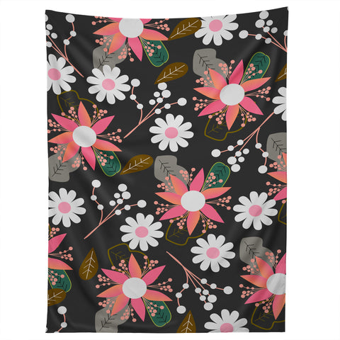 CocoDes Floral Fantasy at Night Tapestry