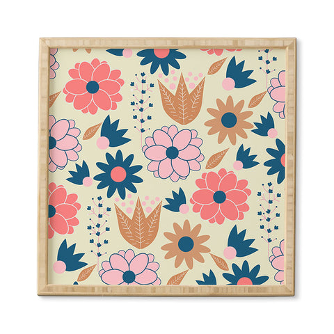 CocoDes Happy Spring Flowers Framed Wall Art