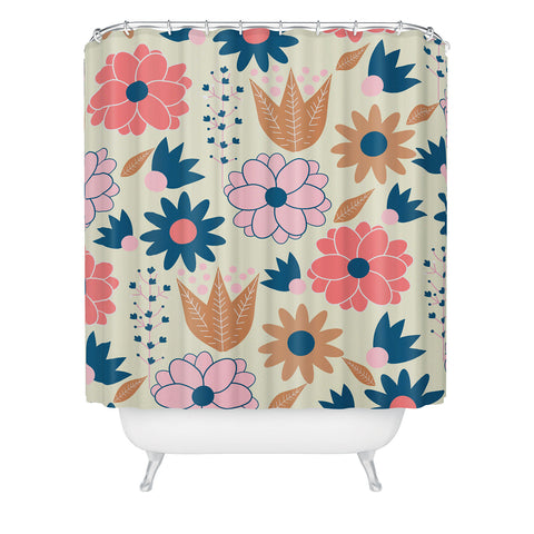 CocoDes Happy Spring Flowers Shower Curtain