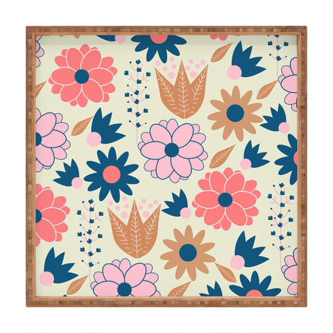 CocoDes Happy Spring Flowers Square Tray