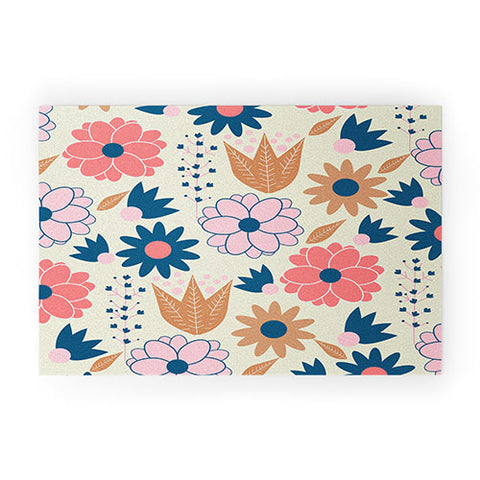 CocoDes Happy Spring Flowers Welcome Mat