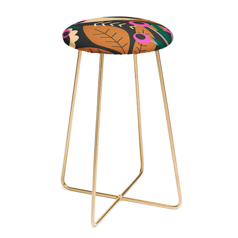 CocoDes Nocturnal Floral Garden Counter Stool