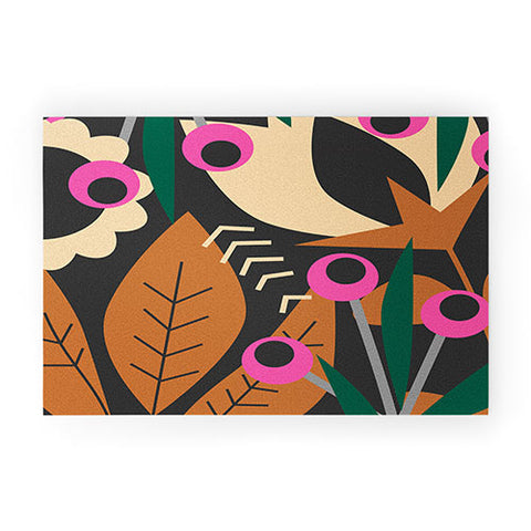 CocoDes Nocturnal Floral Garden Welcome Mat