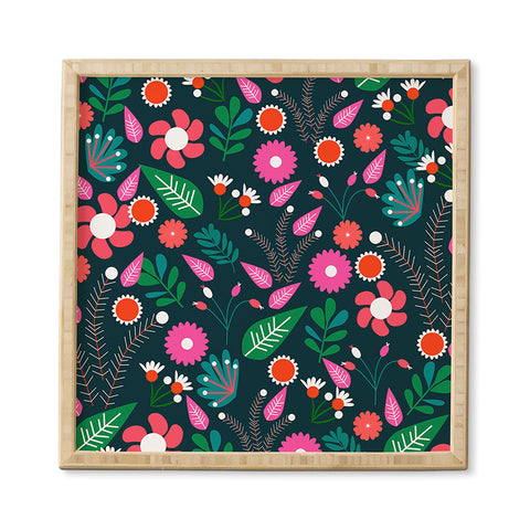 CocoDes Sweet Flowers at Midnight Framed Wall Art