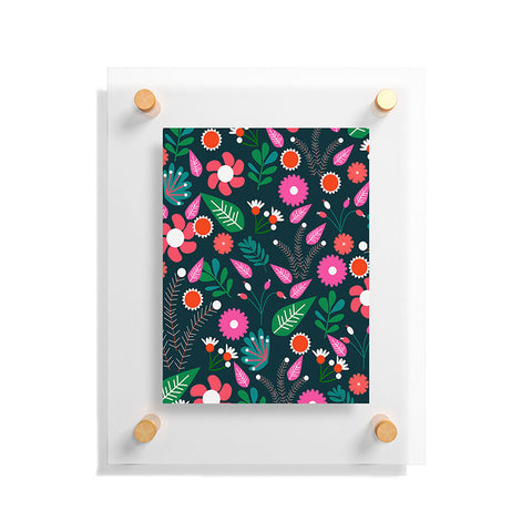 CocoDes Sweet Flowers at Midnight Floating Acrylic Print