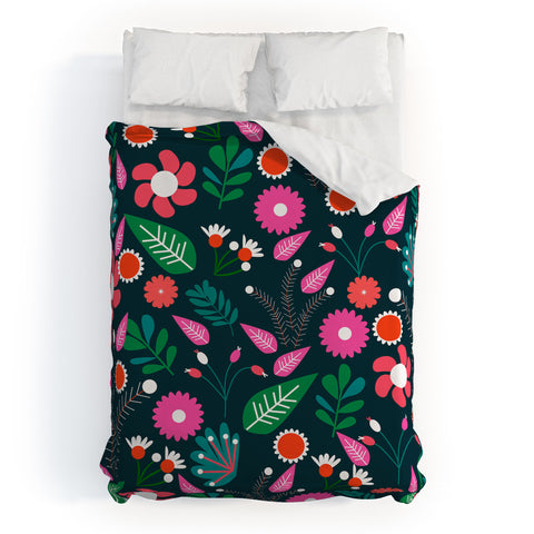 CocoDes Sweet Flowers at Midnight Duvet Cover