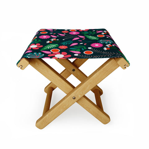 CocoDes Sweet Flowers at Midnight Folding Stool