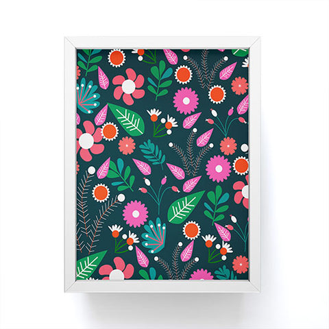 CocoDes Sweet Flowers at Midnight Framed Mini Art Print