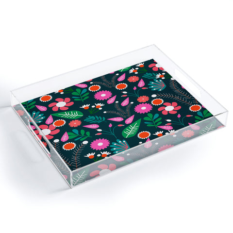 CocoDes Sweet Flowers at Midnight Acrylic Tray