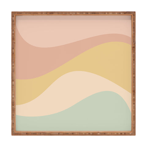 Colour Poems Abstract Color Waves IX Square Tray