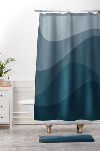 Colour Poems Abstract Color Waves VI Shower Curtain And Mat