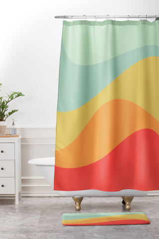Colour Poems Abstract Color Waves VIII Shower Curtain And Mat
