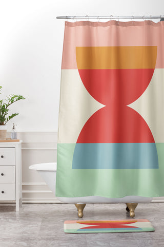Colour Poems Abstract Minimalism IV Shower Curtain And Mat