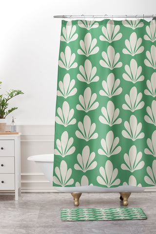 Colour Poems Abstract Plant Pattern XII Shower Curtain And Mat