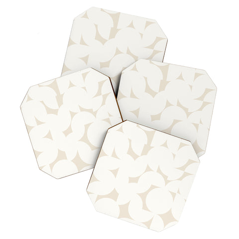 Colour Poems Abstract Shapes Neutral White Coaster Set