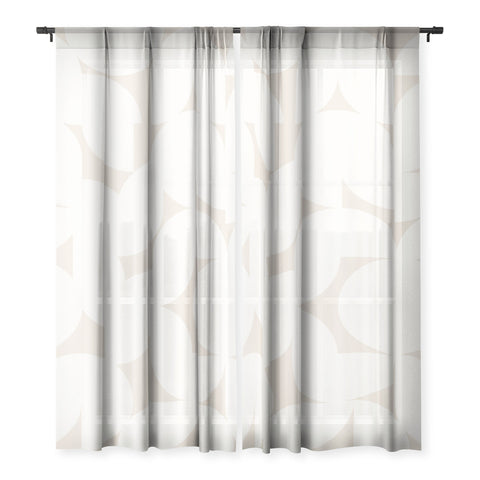 Colour Poems Abstract Shapes Neutral White Sheer Non Repeat