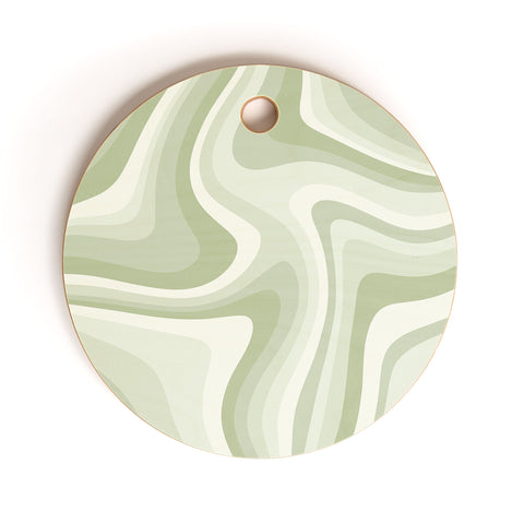 Colour Poems Abstract Wavy Stripes LXXVIII Cutting Board Round