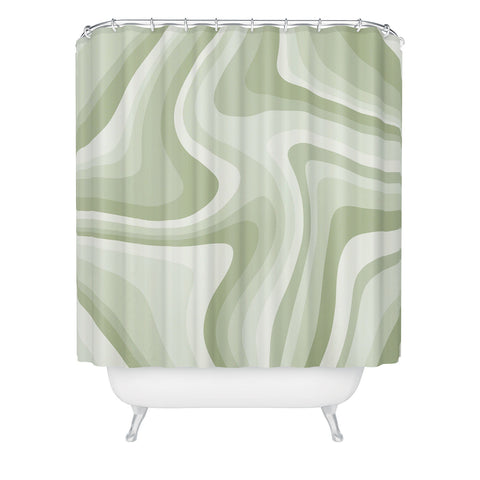 Colour Poems Abstract Wavy Stripes LXXVIII Shower Curtain