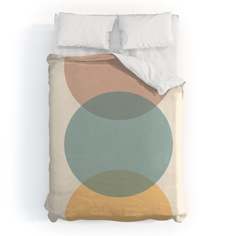 Colour Poems Circle Gradient Melon Duvet Cover