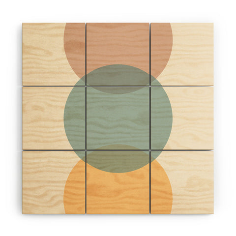 Colour Poems Circle Gradient Melon Wood Wall Mural