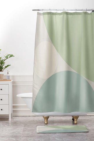 Colour Poems Circular Abstract VI Shower Curtain And Mat