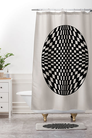 Colour Poems Circular Geometry Shower Curtain And Mat