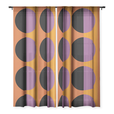 Colour Poems Color Block Abstract Sheer Window Curtain