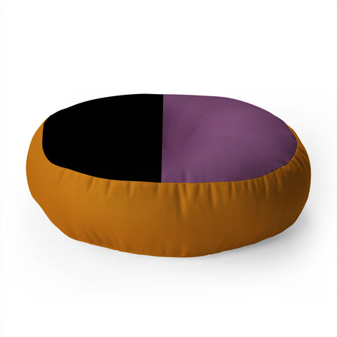 Colour Poems Color Block Abstract Floor Pillow Round