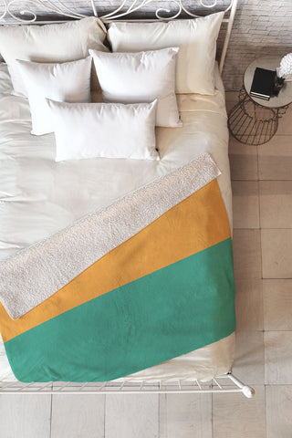 Colour Poems Color Block Abstract III Fleece Throw Blanket