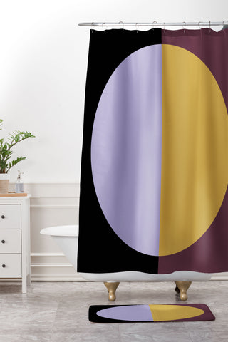 Colour Poems Color Block Abstract IV Shower Curtain And Mat