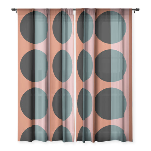 Colour Poems Color Block Abstract V Sheer Window Curtain