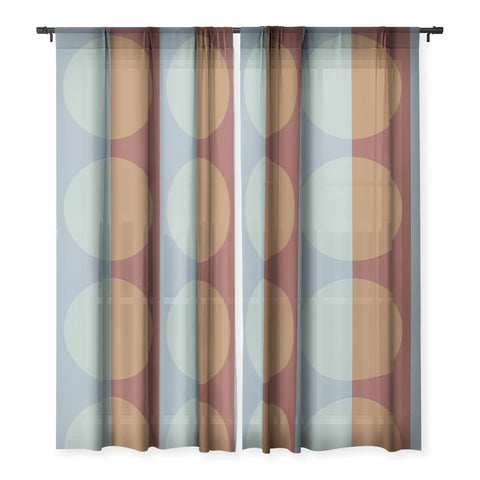 Colour Poems Color Block Abstract X Sheer Window Curtain