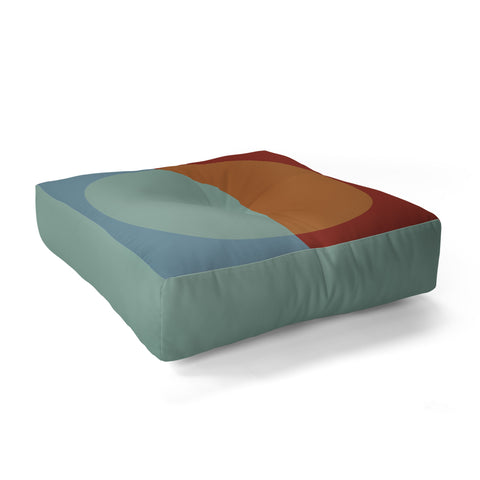 Colour Poems Color Block Abstract X Floor Pillow Square