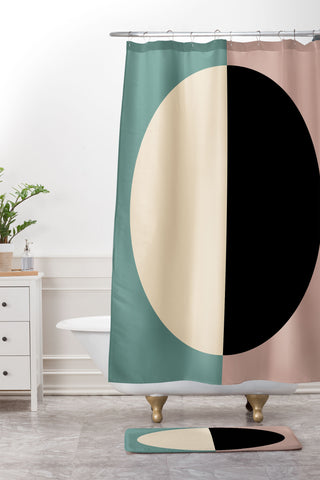 Colour Poems Color Block Abstract XIX Shower Curtain And Mat