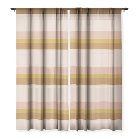 Colour Poems Contemporary Color Block IV Sheer Window Curtain
