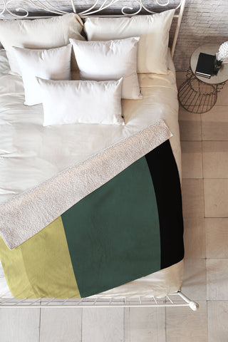 Colour Poems Contemporary Color Block V Fleece Throw Blanket