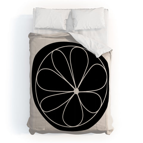 Colour Poems Daisy Abstract Black Comforter