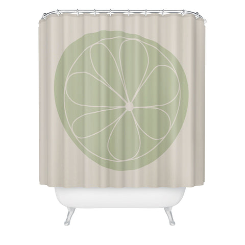 Colour Poems Daisy Abstract Green Shower Curtain