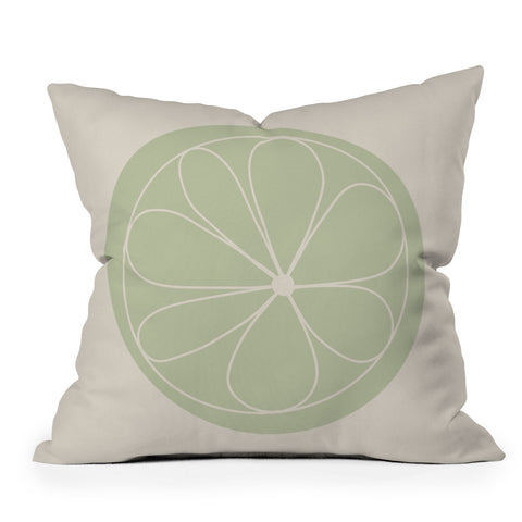 Colour Poems Daisy Abstract Green Throw Pillow