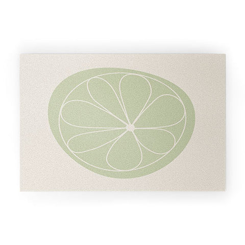 Colour Poems Daisy Abstract Green Welcome Mat