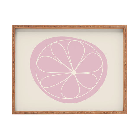 Colour Poems Daisy Abstract Pink Rectangular Tray