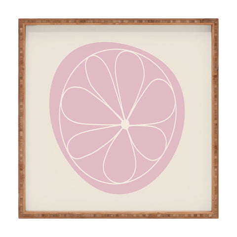Colour Poems Daisy Abstract Pink Square Tray