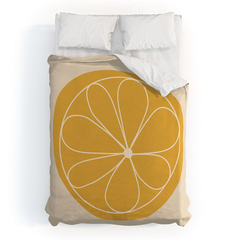 Colour Poems Daisy Abstract Yellow Duvet Cover