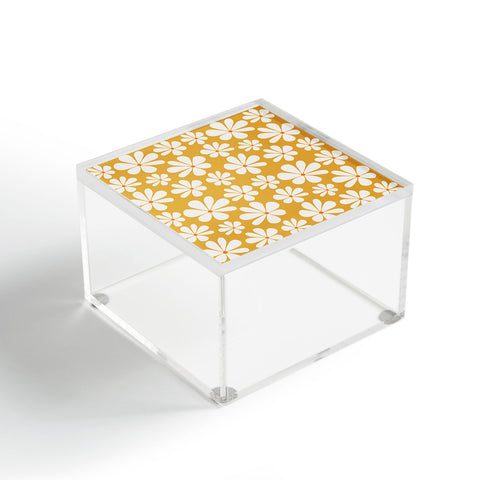 Colour Poems Floral Daisy Pattern Golden Yellow Acrylic Box