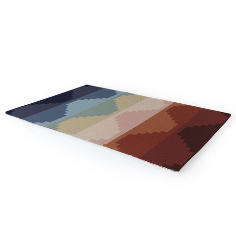 Colour Poems Geometric Aztec Pyramid Pattern Area Rug